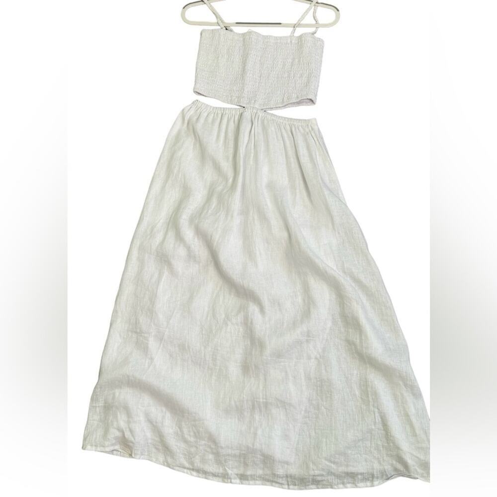 FAITHFULL THE BRAND TAYARI White MIDI DRESS Size 12 - Picture 2 of 9